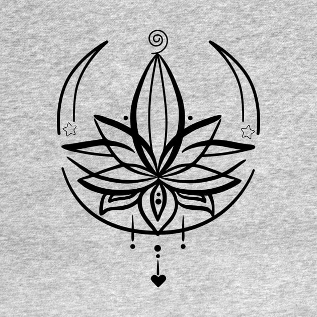 Lotus lineart  T-Shirt by Mariia Tsymbala